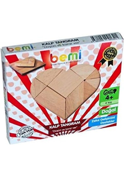 Edumat Ahşap Kalp Tangram Bemi