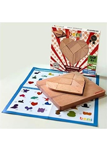 Edumat Ahşap Kalp Tangram Bemi