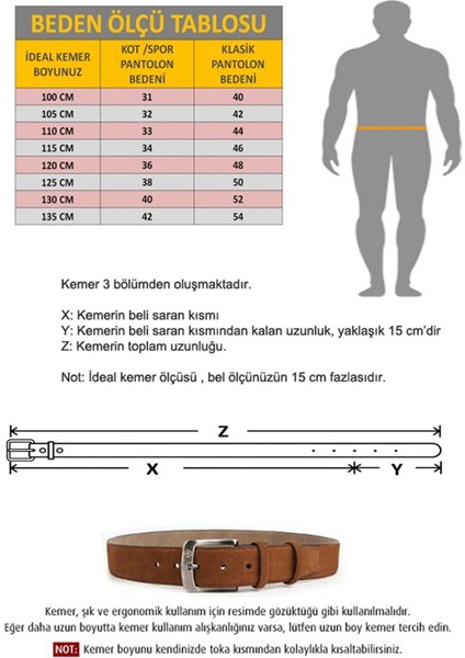 SMT-3367 Erkek Hakiki Deri Klasik Kot Kemeri