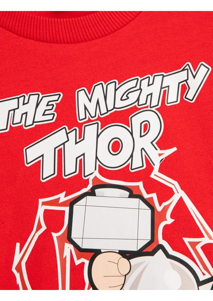 Thor Sweatshirt Lisanslı Uzun Kollu Bisiklet Yaka Pamuklu Şardonlu fırsatları