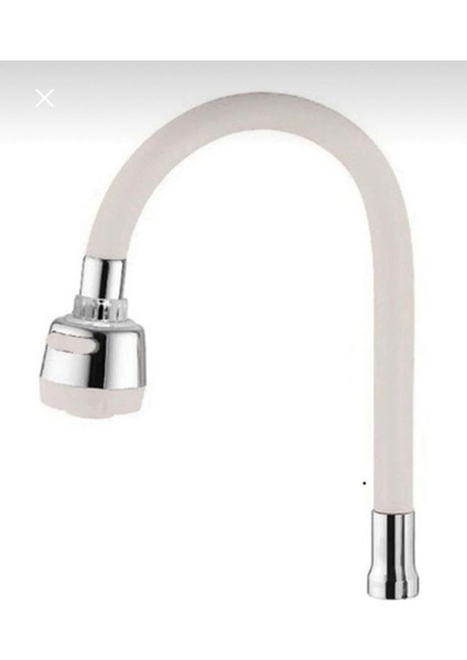 Oynar Başlıklı Spiral Renkli Kubar Lavabo, Mutfak Esnek Beyaz