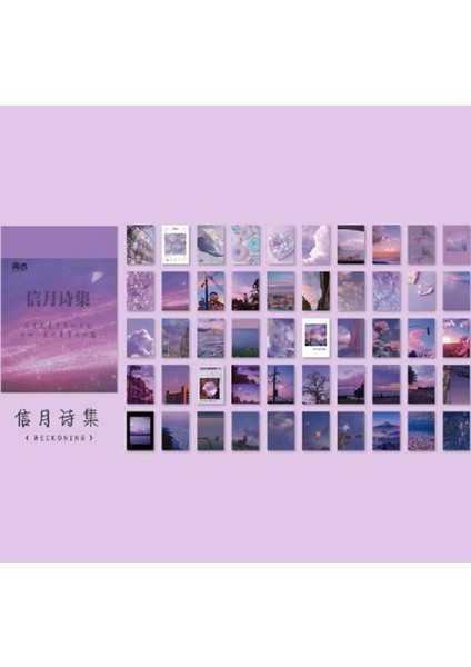 Vintage Sticker Defter Kitapçığı Kawaii Uzay Temalı 50 Yaprak Çıkartma/etiket Scrapbook