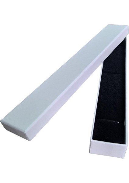 Sert Beyaz Karton Bileklik& Tesbih Kutusu 25'li Paket( Içi Süngerli )
