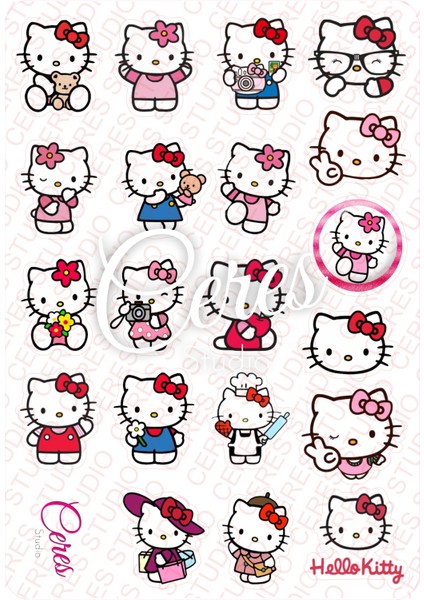 Sanrio Kuromi Hello Kitty 4 Sayfa 77 Etiket Planlayıcı Bullet Journal Telefon Sticker Set
