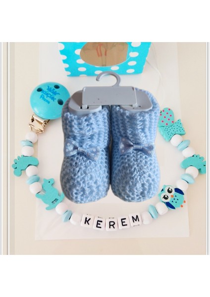 Isimli Bebek Emzik Zinciri ve Patik Seti BEZYI985