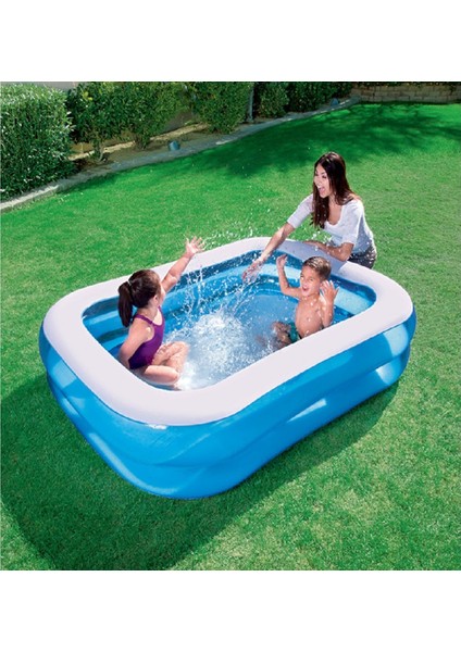 Havuz Dikdörtgen Mavi Aile Boy 201X150X51 cm Bestway - 54005 (Lisinya)