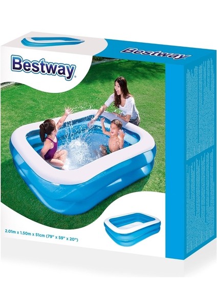 Havuz Dikdörtgen Mavi Aile Boy 201X150X51 cm Bestway - 54005 (Lisinya) fırsatları