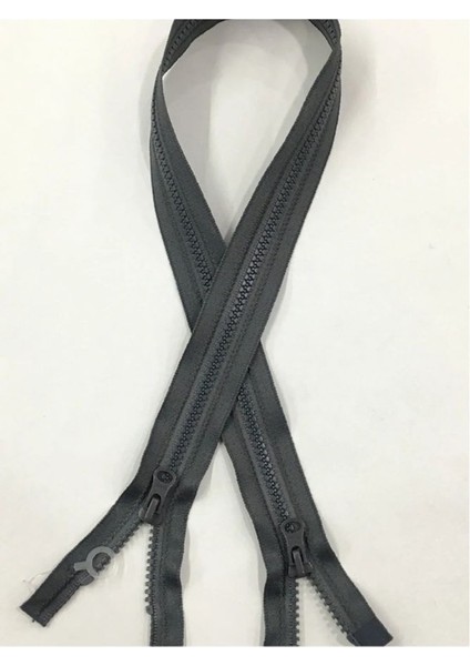 Mont Fermuarı Çift Yön 60 cm Gri Kemik Diş 1123
