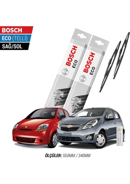 Rptech Chevrolet Spark 2011 Model Silecek Takımı Bosch Eco (Telli)