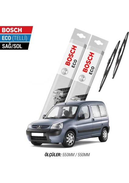 Peugeot Partner 2009 Model Silecek Takımı Bosch Eco (Telli)