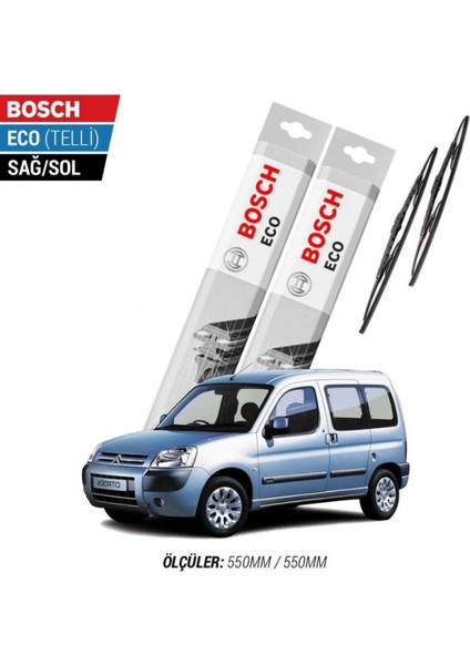 Citroen Berlingo 2004 Model Silecek Takımı Bosch Eco (Telli)