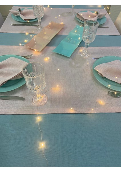 Polyester Keten Dertsiz Masa Örtüsü Maldiv + 12 Peçete indirimleri