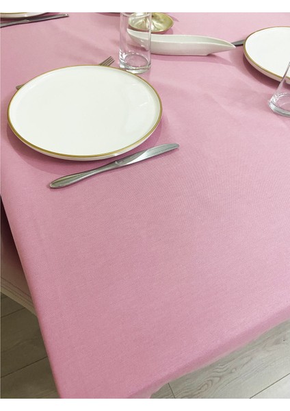 Sıvı Geçirmez Keten Dertsiz Masa Örtüsü Pembe fiyatları