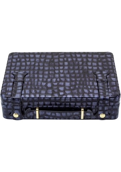 Croco Desen Seyahat Puro Kutusu Humidor Içi Sedir Siyah 18's