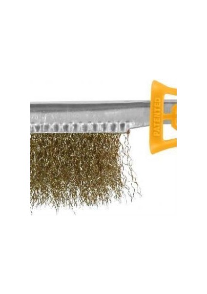 Kupa Pirinç Kaplı Yassı Çelik Tel Fırça 250 Mm. - Mangal Fırçası