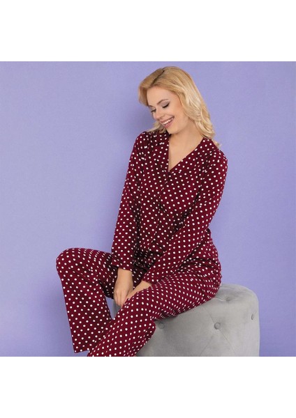 729 Kadın Kışlık Uzun Kol Pijama Takım