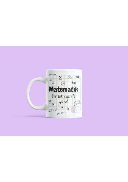 Öğretmenler Gününe Özel Matematik Temalı Baskılı Hediyelik Kupa Bardak