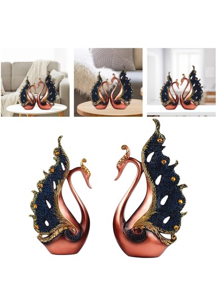 2 Set Kuğu Sevgilisi Heykeli Figürler Reçine Dekoru (Yurt Dışından)