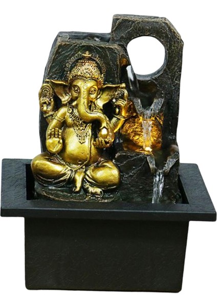 Üstü Su Çeşmesi Heykelleri Fil Hindu Isı Heykelcik Şanslı Feng Shui, Için LED Işıkları ile Pompa ile Hediye El Sanatları, 16.5CMX13CMX21CM (Yurt Dışından) fiyatları