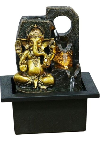 Üstü Su Çeşmesi Heykelleri Fil Hindu Isı Heykelcik Şanslı Feng Shui, Için LED Işıkları ile Pompa ile Hediye El Sanatları, 16.5CMX13CMX21CM (Yurt Dışından) fırsatları