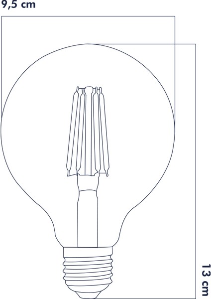 E27 LED FİLAMANLI RUSTIK AMPUL G95 BAL CAM 8W 2500k Gün Işığı ERD-86