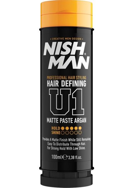 NISHMAN U1 Mat Saç Şekillendirici Wax - Argan 100 ml