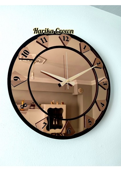 Gerçek Aynalı Dekoratif Duvar Saati (40 Cm)