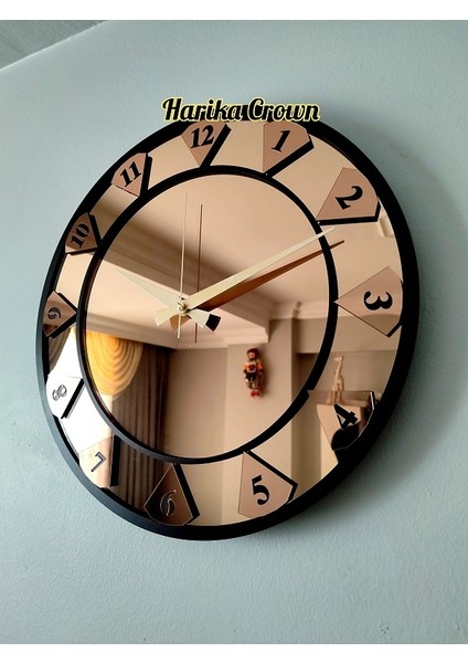 Gerçek Aynalı Dekoratif Duvar Saati (40 Cm)