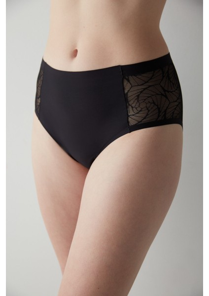 Siyah Hıghwaist Lace Period Slip Külot fiyatları