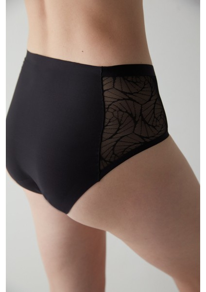 Siyah Hıghwaist Lace Period Slip Külot modelleri