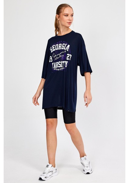 Baskılı Oversize T-Shirt (E23-0046 01)