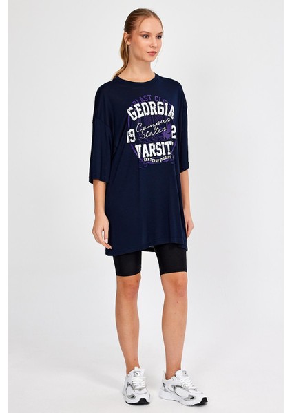 Baskılı Oversize T-Shirt (E23-0046 01)