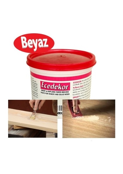Ece Dekor Ahşap Kapı Mobilya Tamir ve Dolgu Macunu Beyaz 200 Gr.