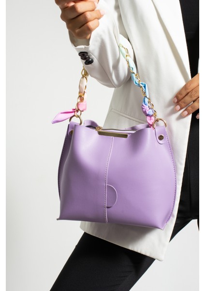 Kadın Fularlı Zincir Aksesuarlı Yumuşak Deri 3 Bölmeli El Kol ve Omuz Çantası fiyatları