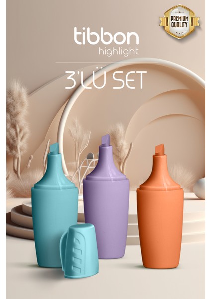 Higlight Fosforlu Kalem 3 Lü Set Renkli Mavi, Mor,turuncu