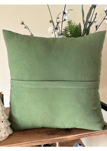 Punchhatolyesii Geyikli Desen El Yapımı Kırlent Kılıfı Panch Yeşil Renk