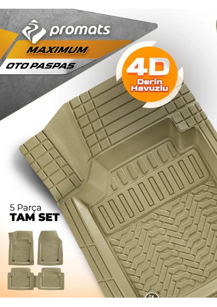 Dacıa Duster 4x4 2010-2017 4d paspas üniversal Bej