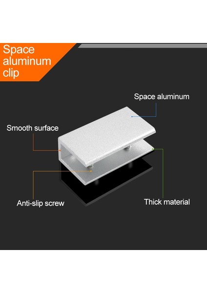 Yuekeda-10 Adet Küçük Tek Delikli Alüminyum Alaşımlı Cam Sabitleme Klipsi (Yurt Dışından)