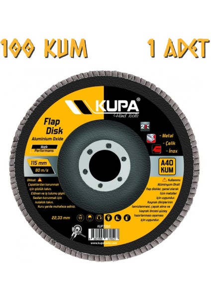 Kupa Katlı Flap Disk Zımpara A100 Kum