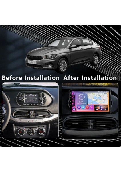 Azertaş Oto Aksesuar Fiat Egea 2015-2020 Android Multimedya 2+32 GB 9' IPS Ekran Carplay Mirrorlink Araca Özel Oem