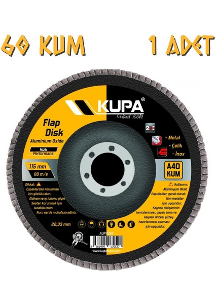 Kupa Katlı Flap Disk Zımpara A60 Kum