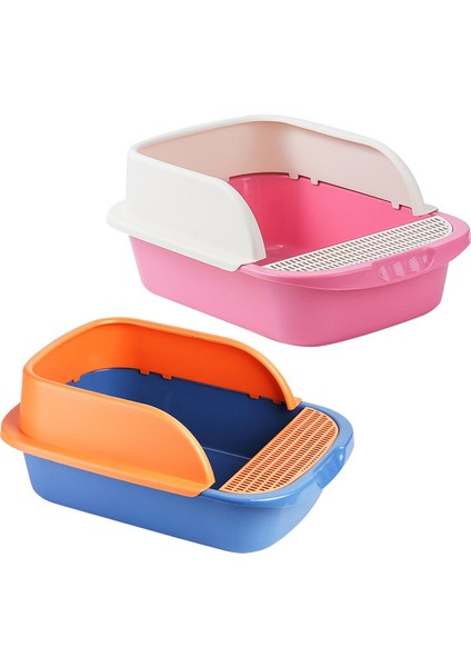 2x Pet Çerçeveli Sürgü Taşınabilir Tepsi Sandbox Yavru Tuvalet Mavi (Yurt Dışından) fiyatları