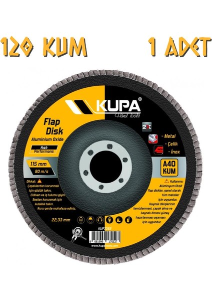 Kupa Katlı Flap Disk Zımpara A120 Kum