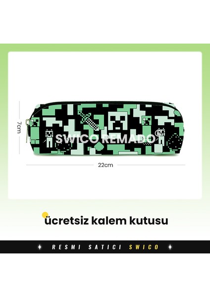 Kalem Kutulu Sevimli Karikatür Minecraft Okul Çantası (Yurt Dışından) modelleri
