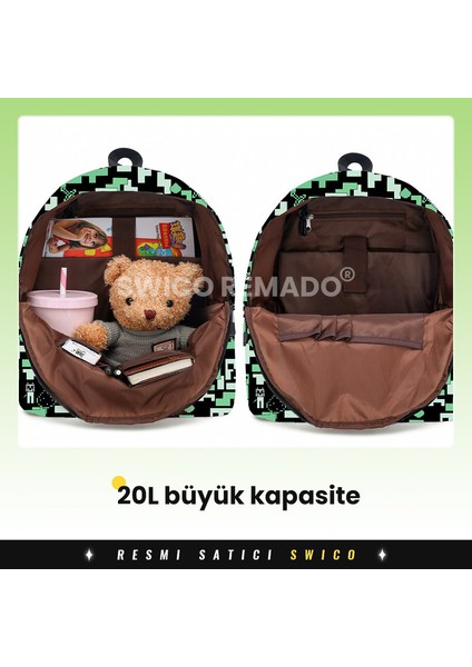 Kalem Kutulu Sevimli Karikatür Minecraft Okul Çantası (Yurt Dışından) fırsatları