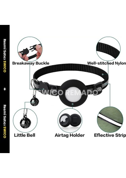 Swico Remado Yansıtıcı Aırtag Kedi Tasması Küçük Evcil Hayvanlar Için Aırtag Tutucu (Yurt Dışından)