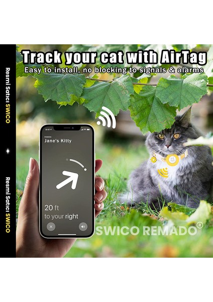 Swico Remado Aırtag Kedi Tasması Küçük Evcil Hayvanlar Için Aırtag Tutucu (Yurt Dışından)