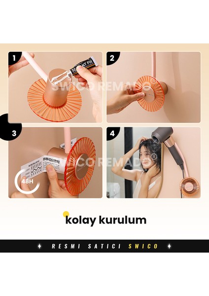Eller Serbest Saç Kurutma Makinesi Tutacağı Matkapsız Banyo Askısı (Yurt Dışından) indirimleri