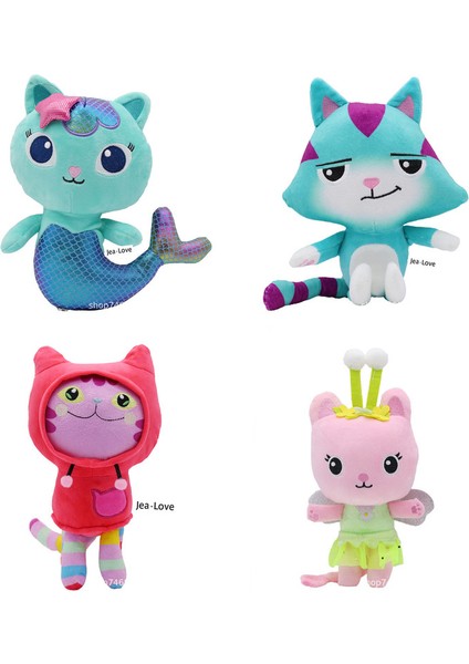 Jea·love 4 Adet Gabby's Dollhouse Peluş Oyuncaklar Çocuk Hediyeleri Bebek (Yurt Dışından)