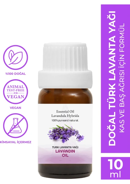 Türk Lavanta Yağı,100 Doğal Bitkisel Uçucu Yağ, Lavandin Oil, Lavandula Hybrida 10 Ml